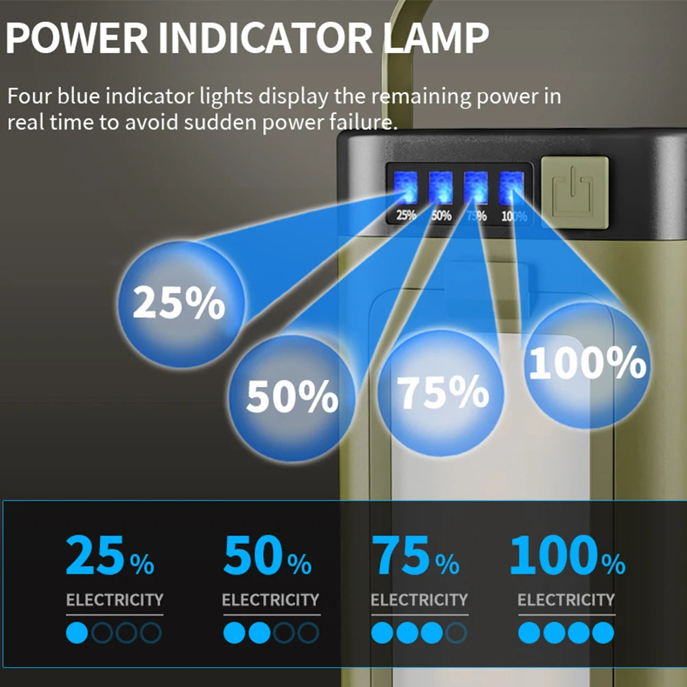 Foldable Camping Lantern With Power Bank Solar Rechargeable