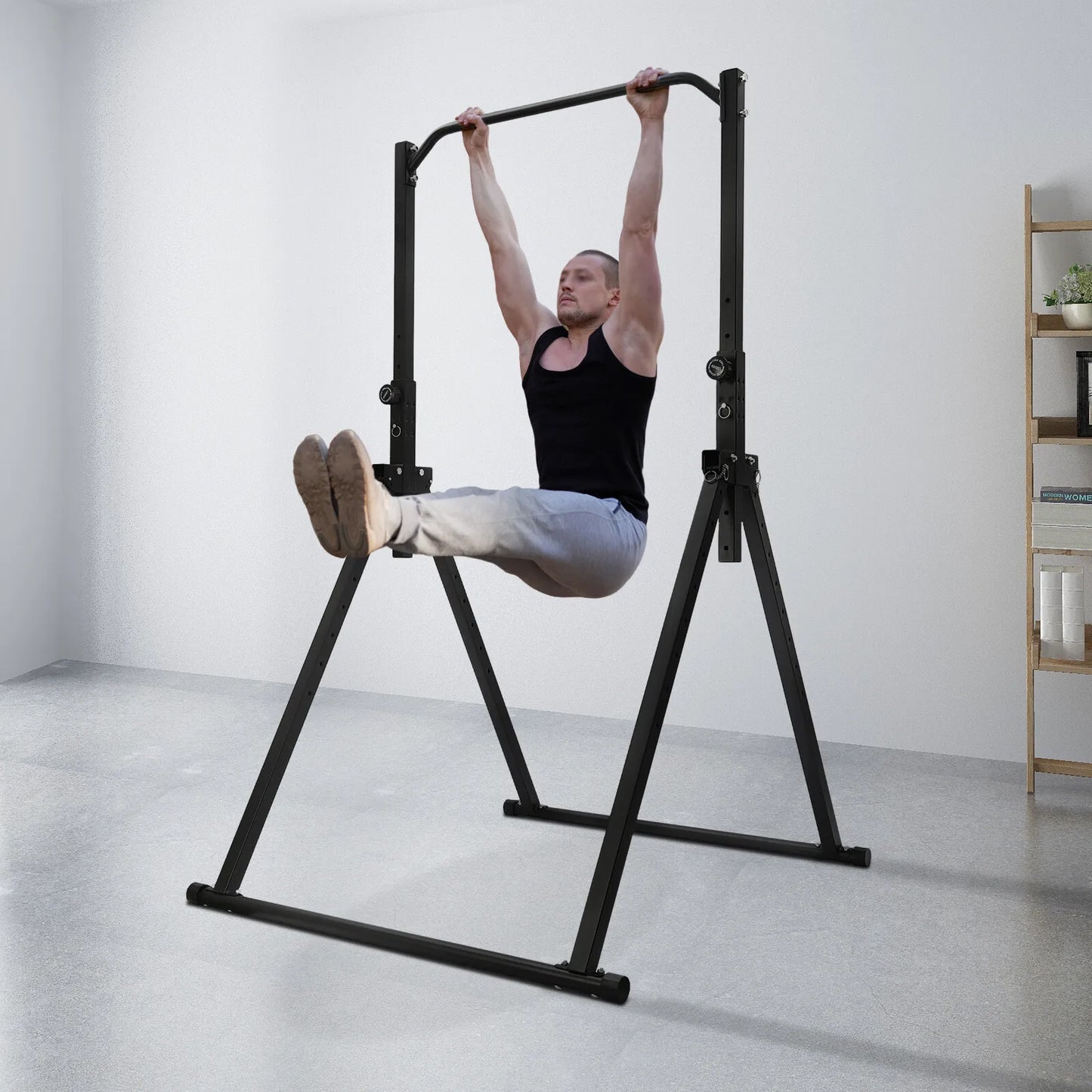 Triangular Pull Up Station Adjustable Height Foldable Strength Training Equipment