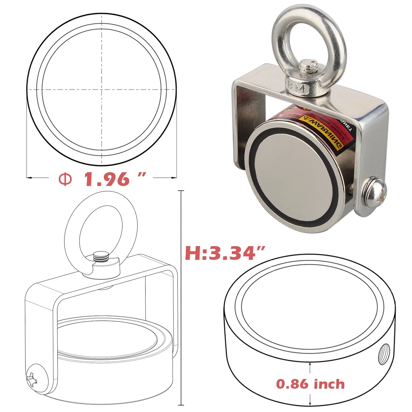 Na Neodymium Magnetic Deep Pot Magnet For Salvage Treasure