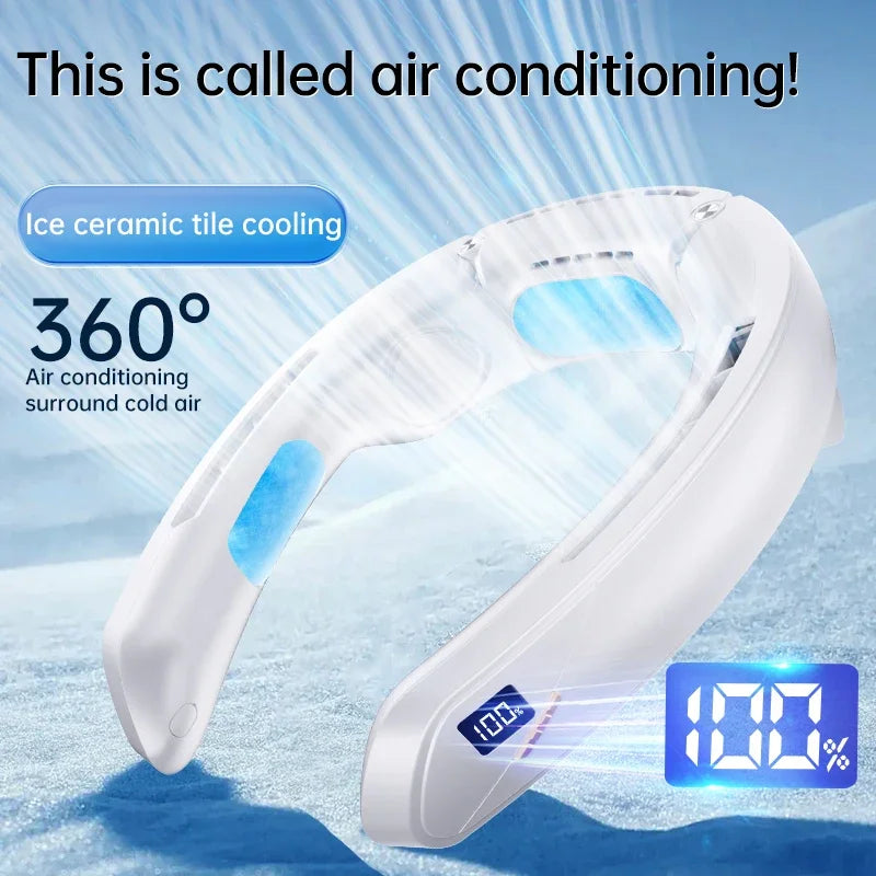 CREAROMA Neck Hanging Fan With TEC Semiconductor Cooling, LED Display, Quiet