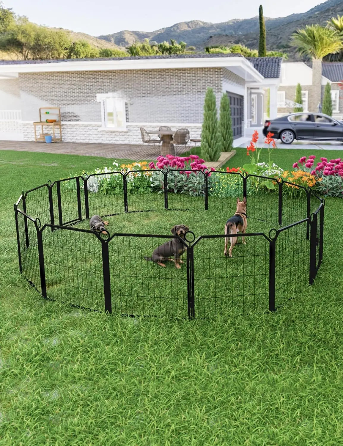 HiMISS Heavy Duty Portable Dog Playpen for Indoor Outdoor Use