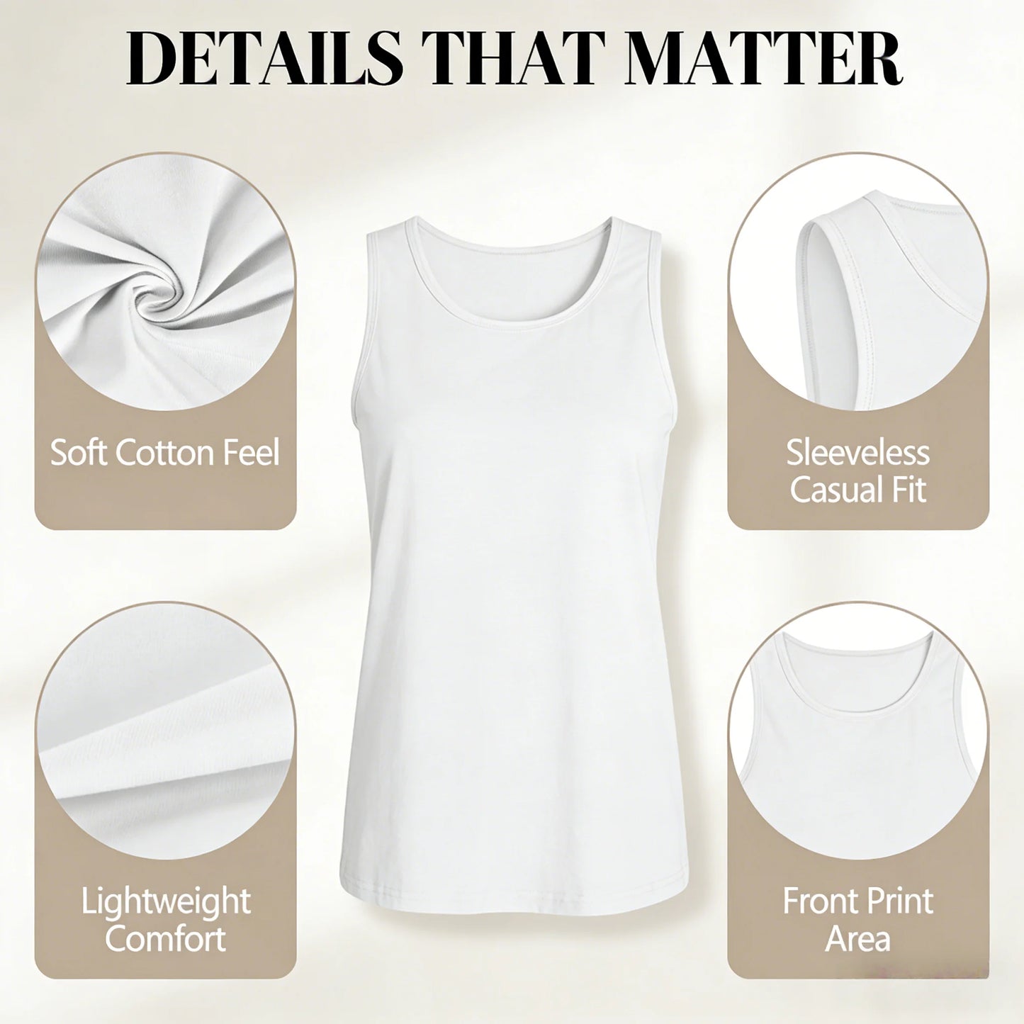 Custom Photo Logo Tank Top for Women, Personalized Sleeveless Shirt