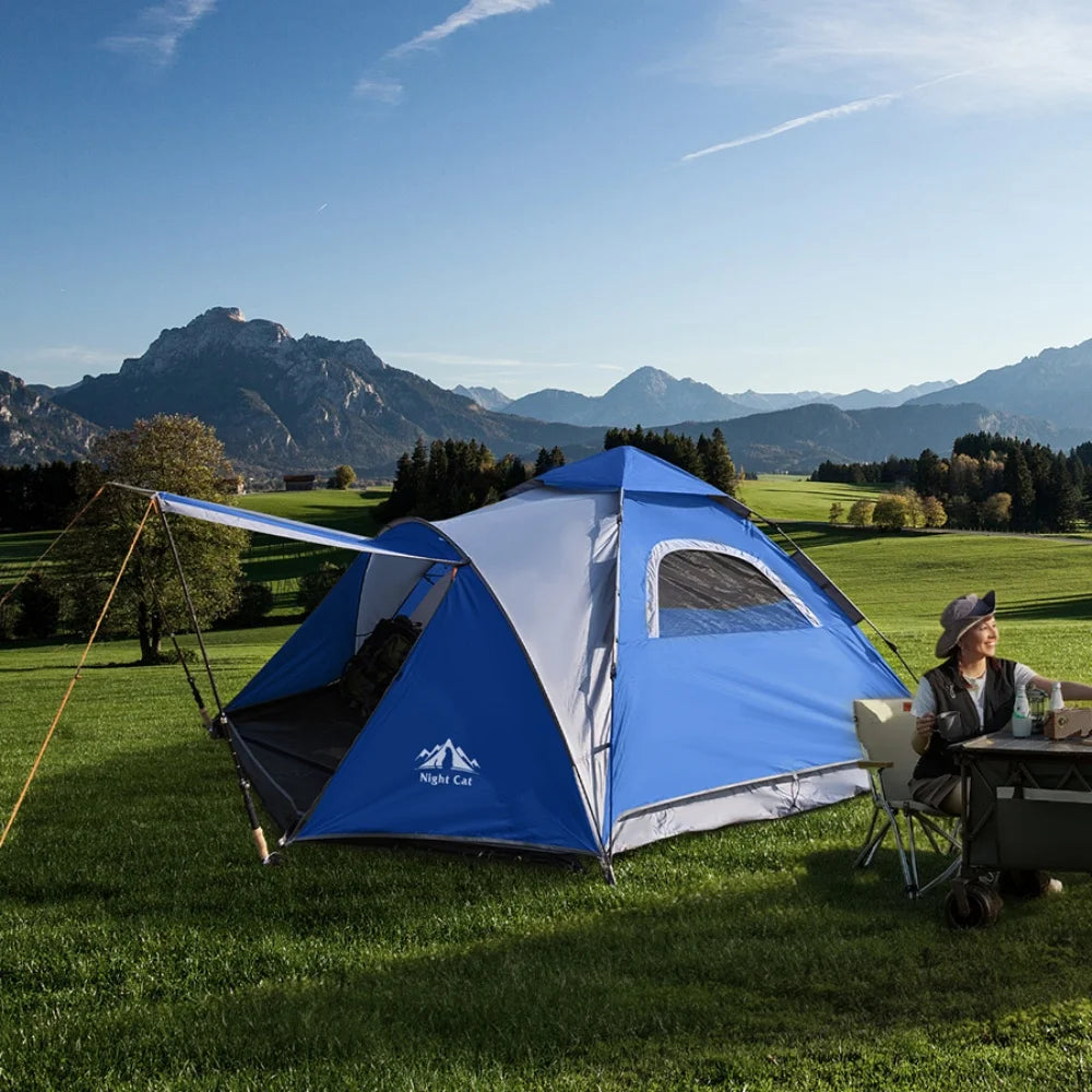 Night Cat Pop Up Tent Instant Setup Waterproof Camping Tent