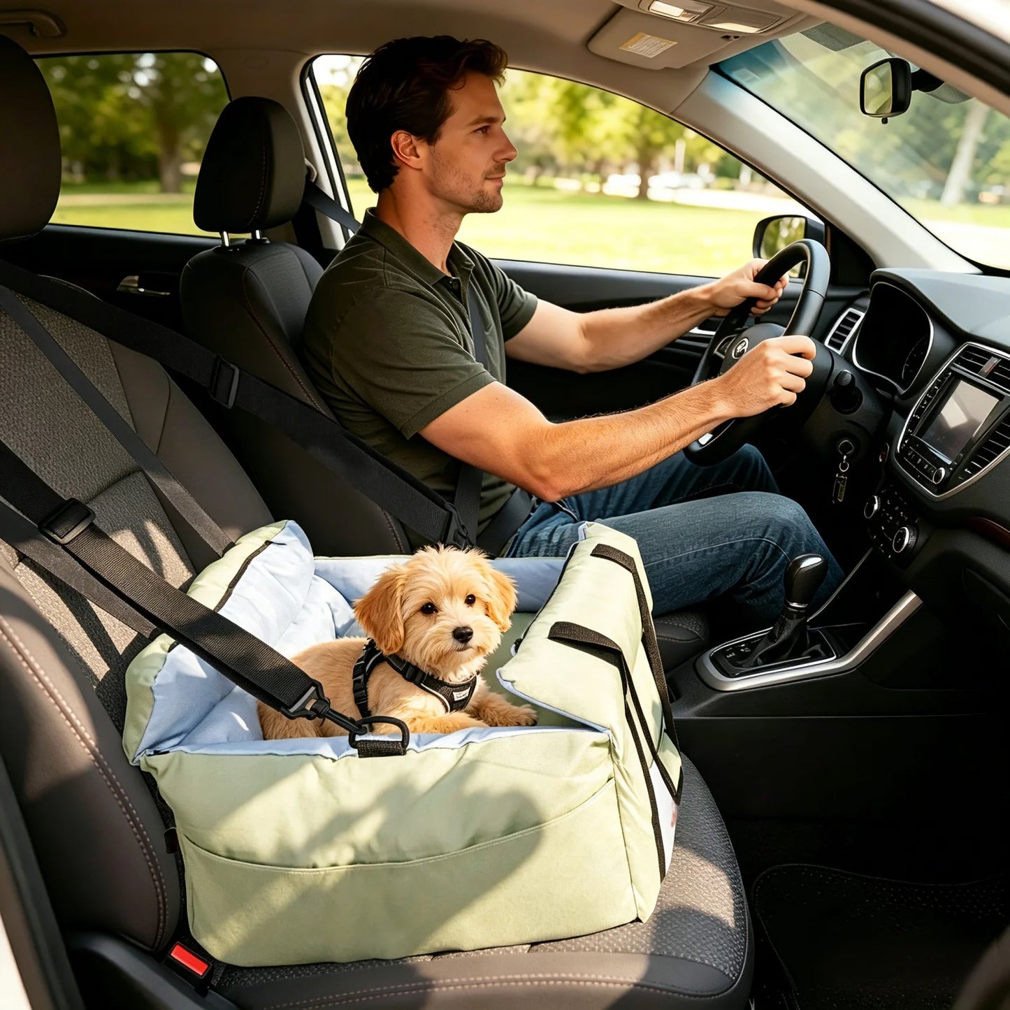BINGOPAW Dog Car Seat For Small Dogs Washable Safety Belt