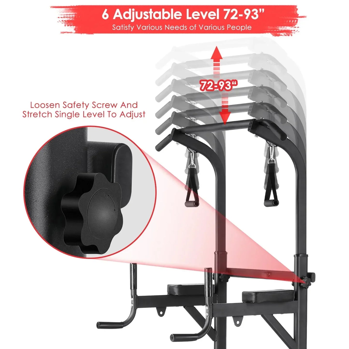 Power Tower With Adjustable Foldable Workout Bench, 200 Kg Load