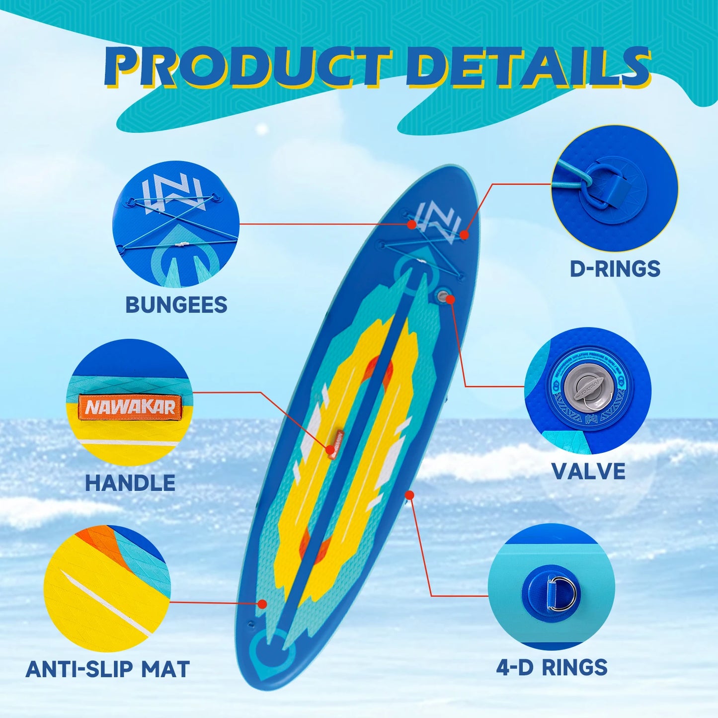 Inflatable Sea Surfboard For Fishing Enthusiasts Adults Paddleboard