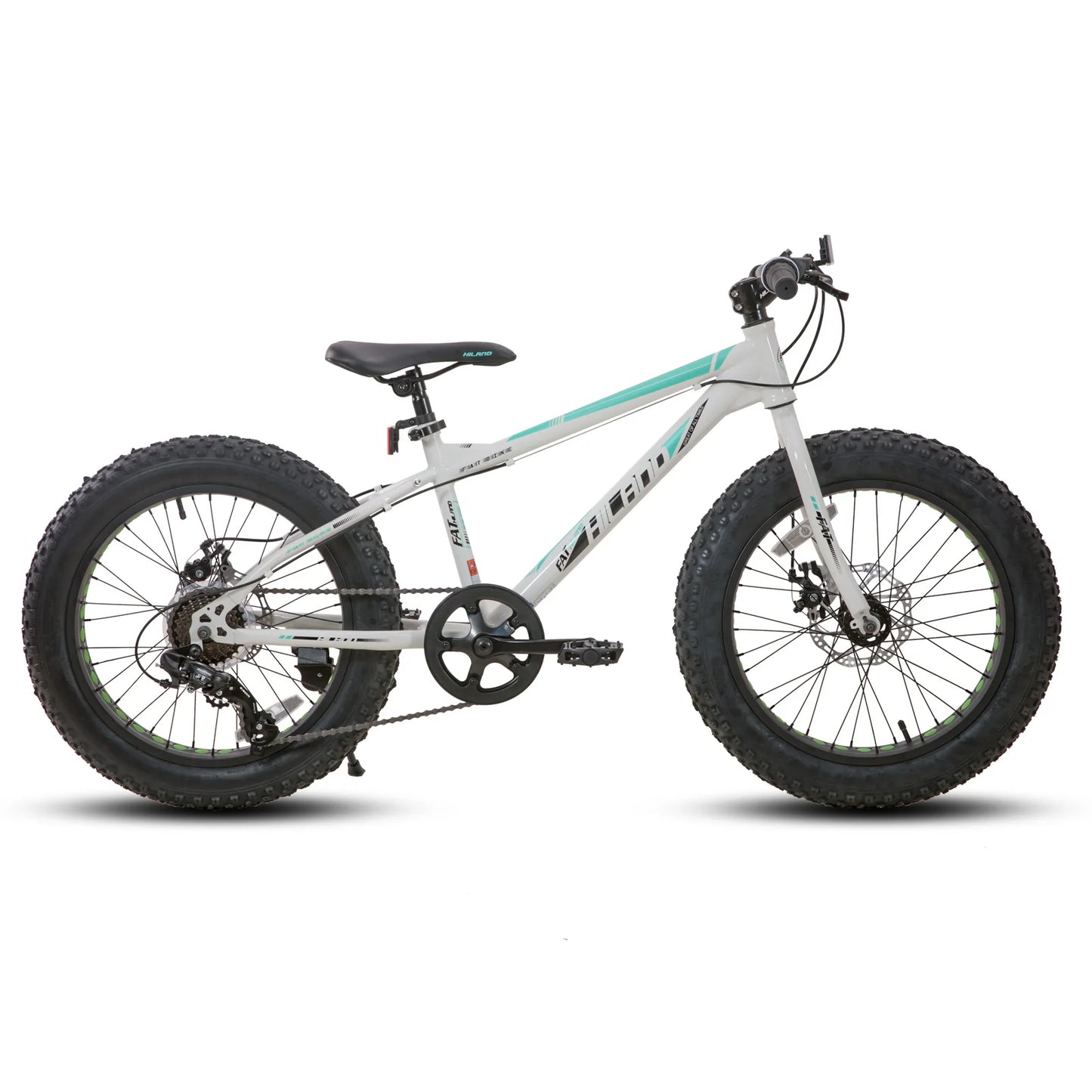 Hiland Kids Fat Tire Mountain Bike With Shimano 7 Speed Dual Disc Brakes
