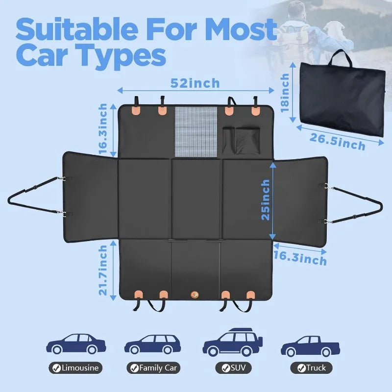 Back Seat Extender for Dogs Waterproof Car Seat Cover