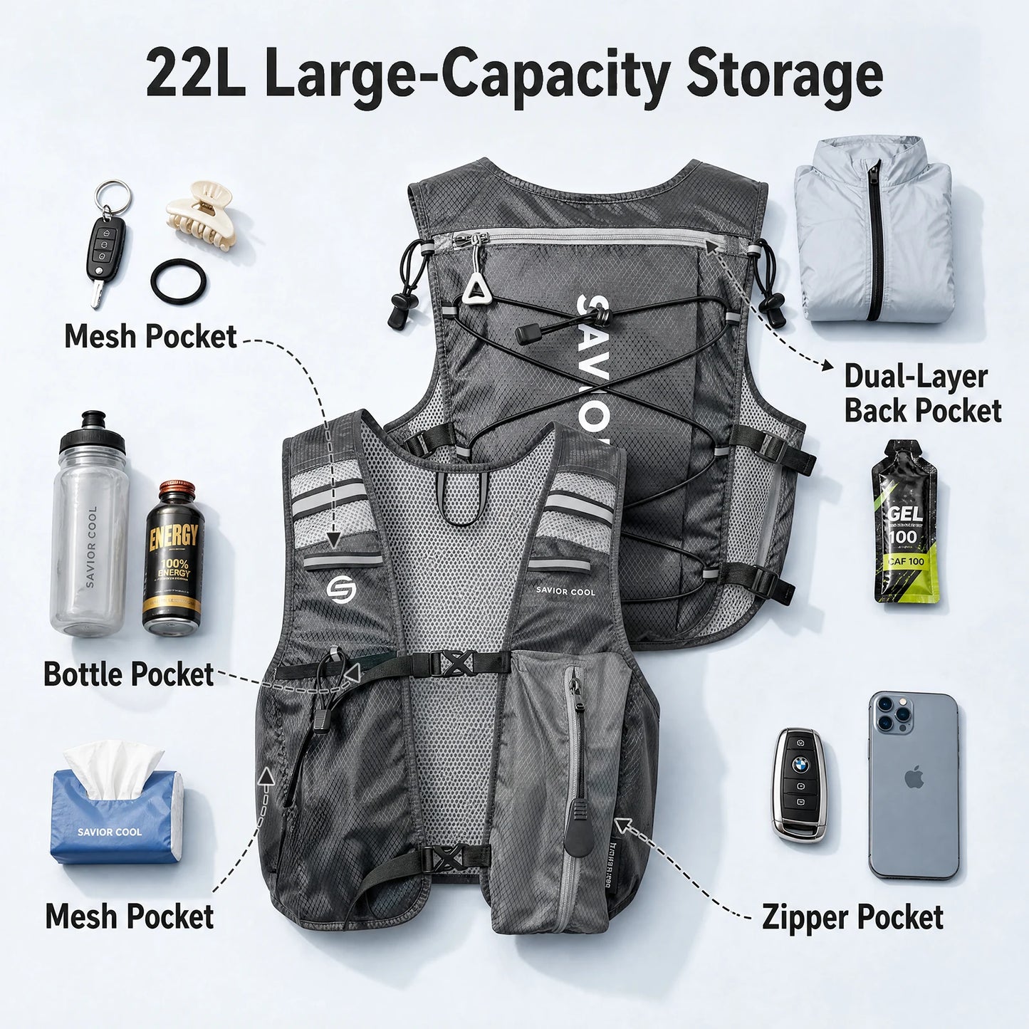 Snow Deer Outdoors Cooling Vest With Built In Water Bladder