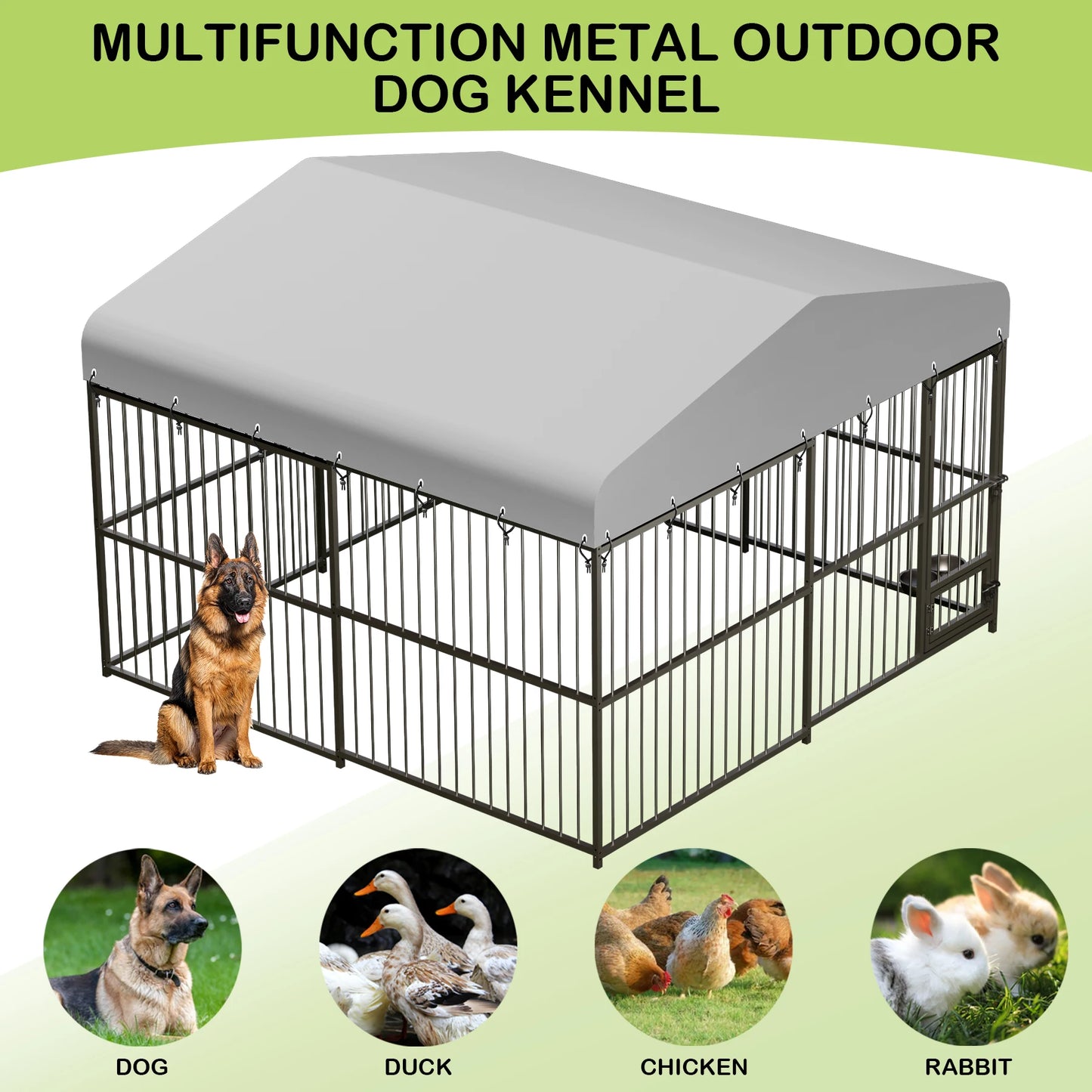TWISTER.CK Outdoor Dog Kennel With Roof Double Lock UV Resistant