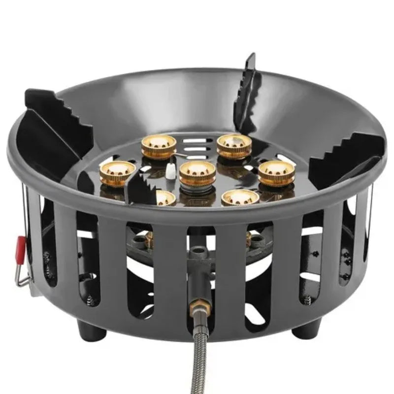 Portable Camping Stove With 3 Adapters And Windproof Electronic Ignition