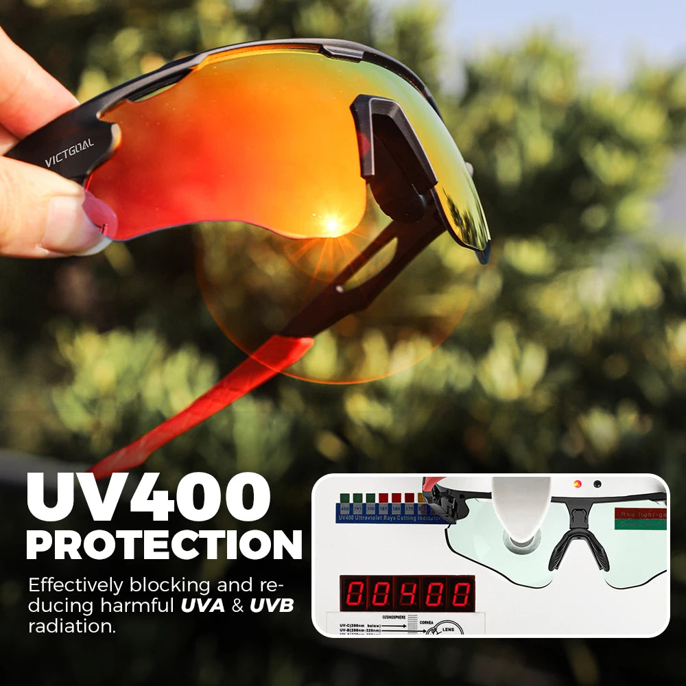 Victgoal Photochromic Cycling Sunglasses UV400 Protection For Athletes