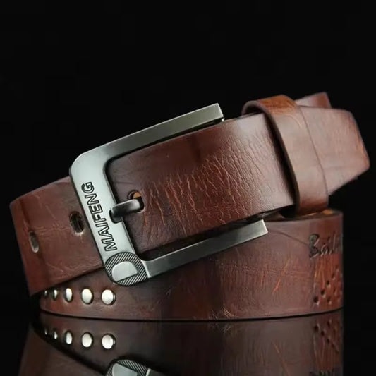 Men's PU Leather Belt With Metal Pin Buckle Casual Wear