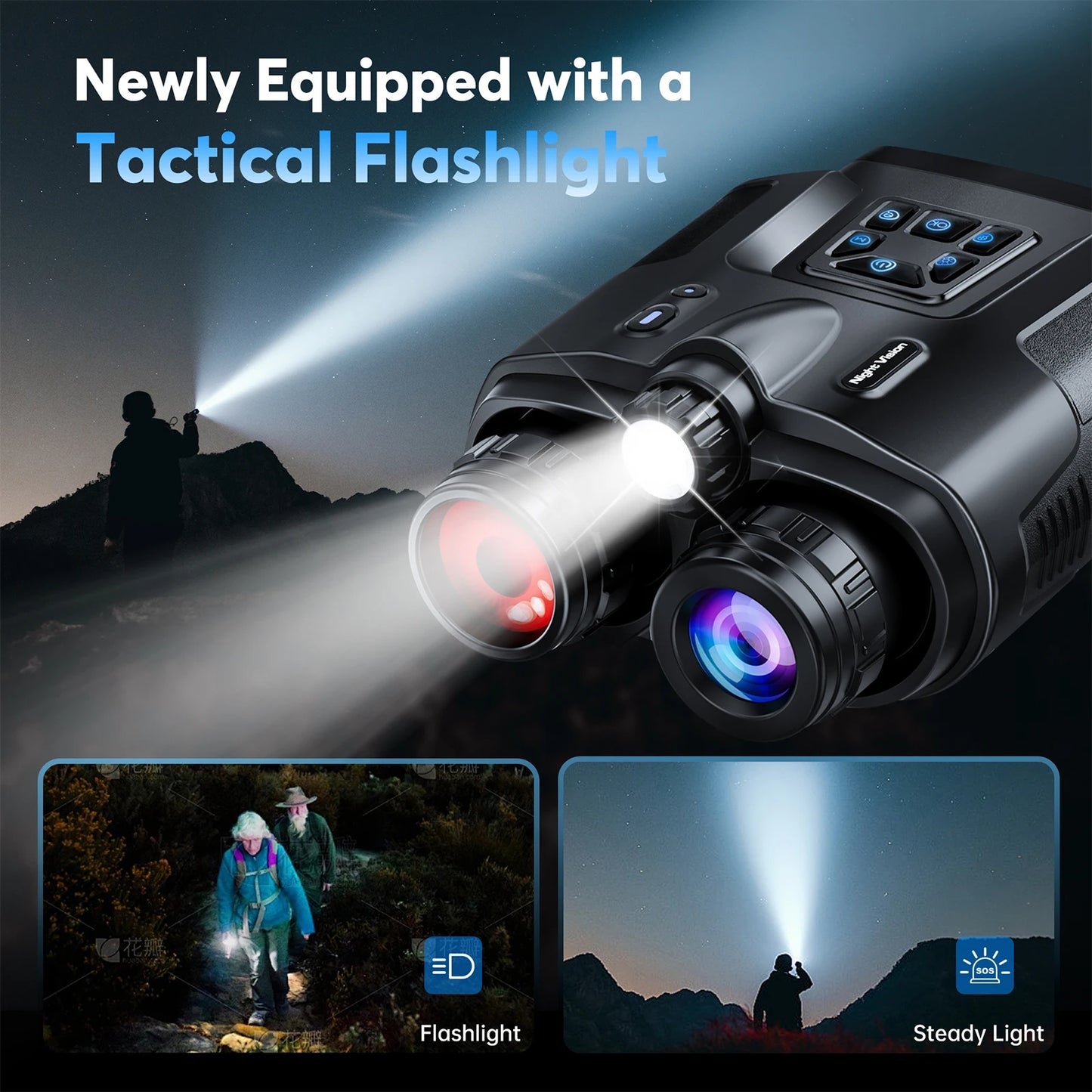 USB Rechargeable 4K Night Vision Binoculars 8x Digital Zoom