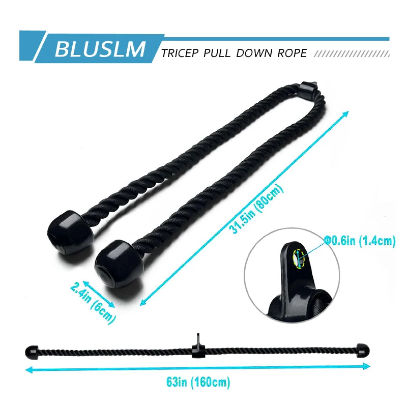 Universal Adjustable Heavy Duty Tricep Rope - Multi-Grip Pulley System Attachment for Cable Machines, Gym and Home Use