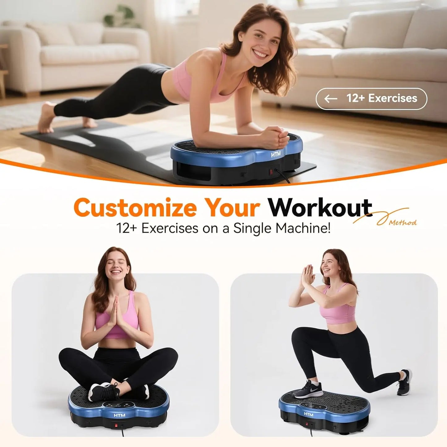 HTMM Fitness Vibration Plate Whole Body Power Plate Home Gym