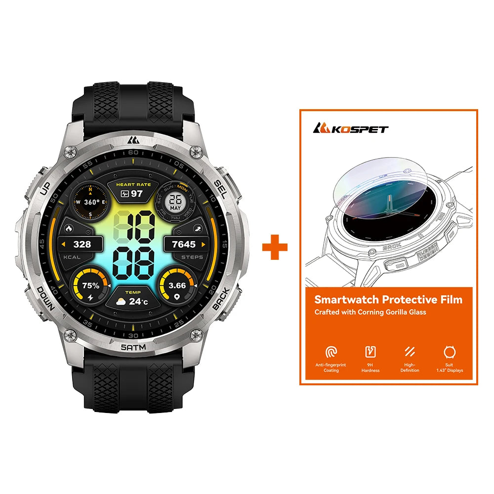 KOSPET Tank T4C Rugged Smartwatch With GPS And Health Tracking