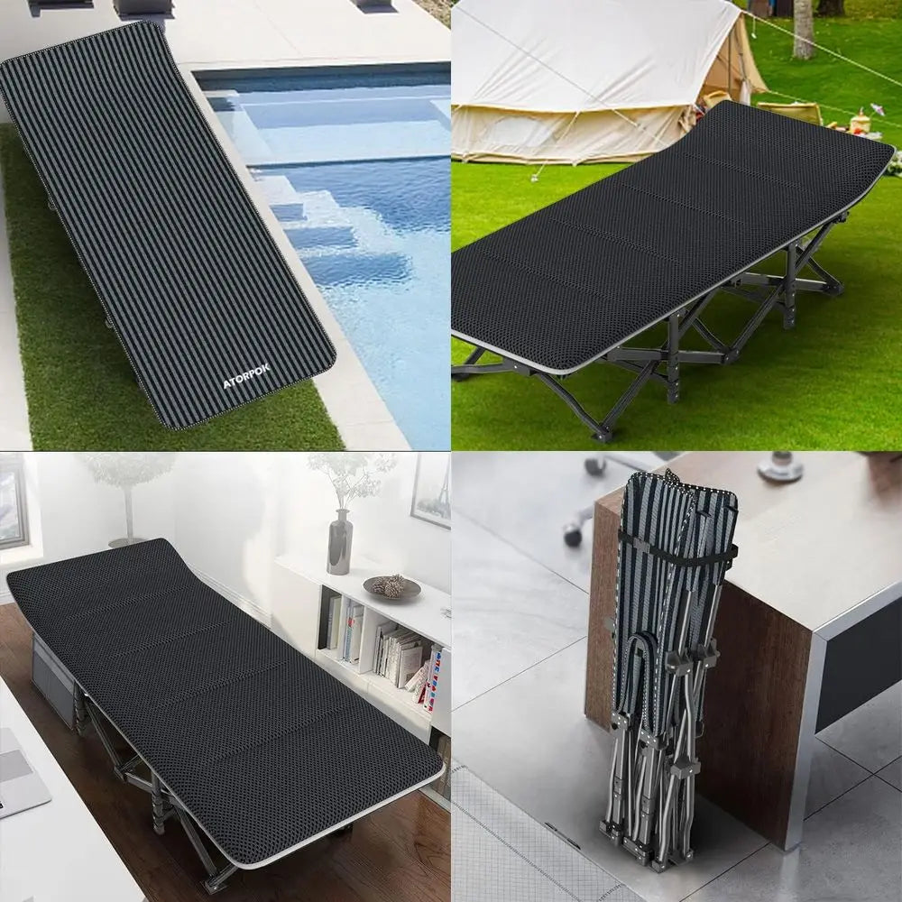 Portable Adult Folding Cot With Cushion 450 Lbs Capacity