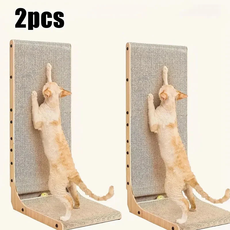 L Shape Cat Scratching Post For Indoor Use Cardboard 3 Layer
