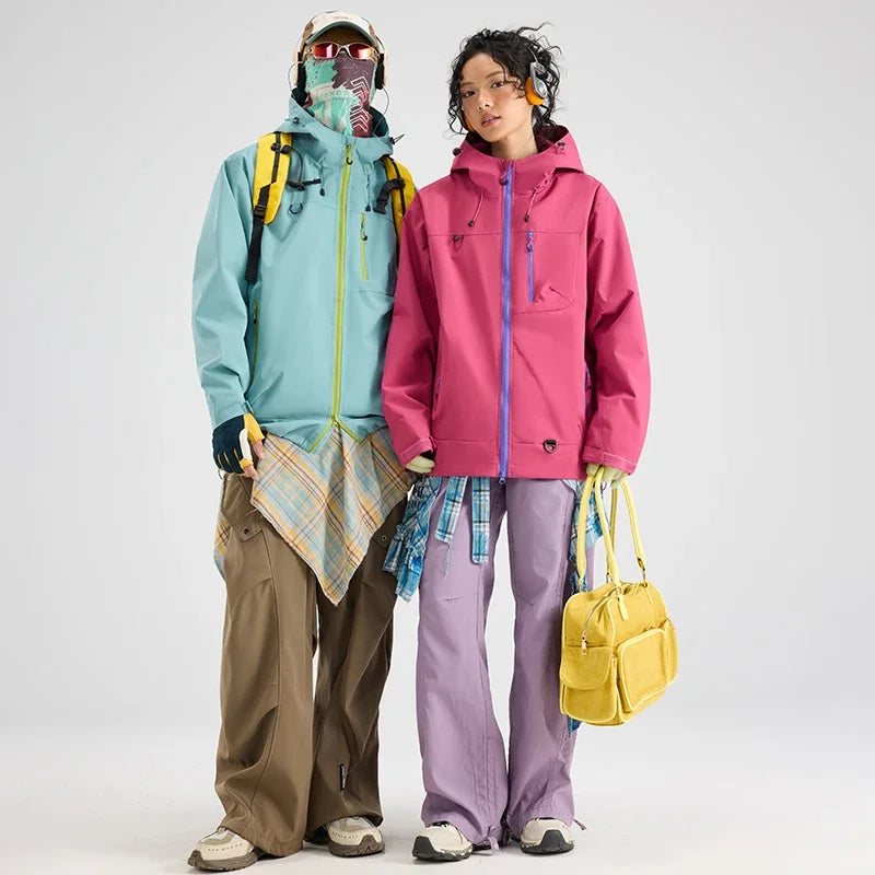 Unisex Waterproof Hooded Hiking Windbreaker Jacket for Outdoor Activities