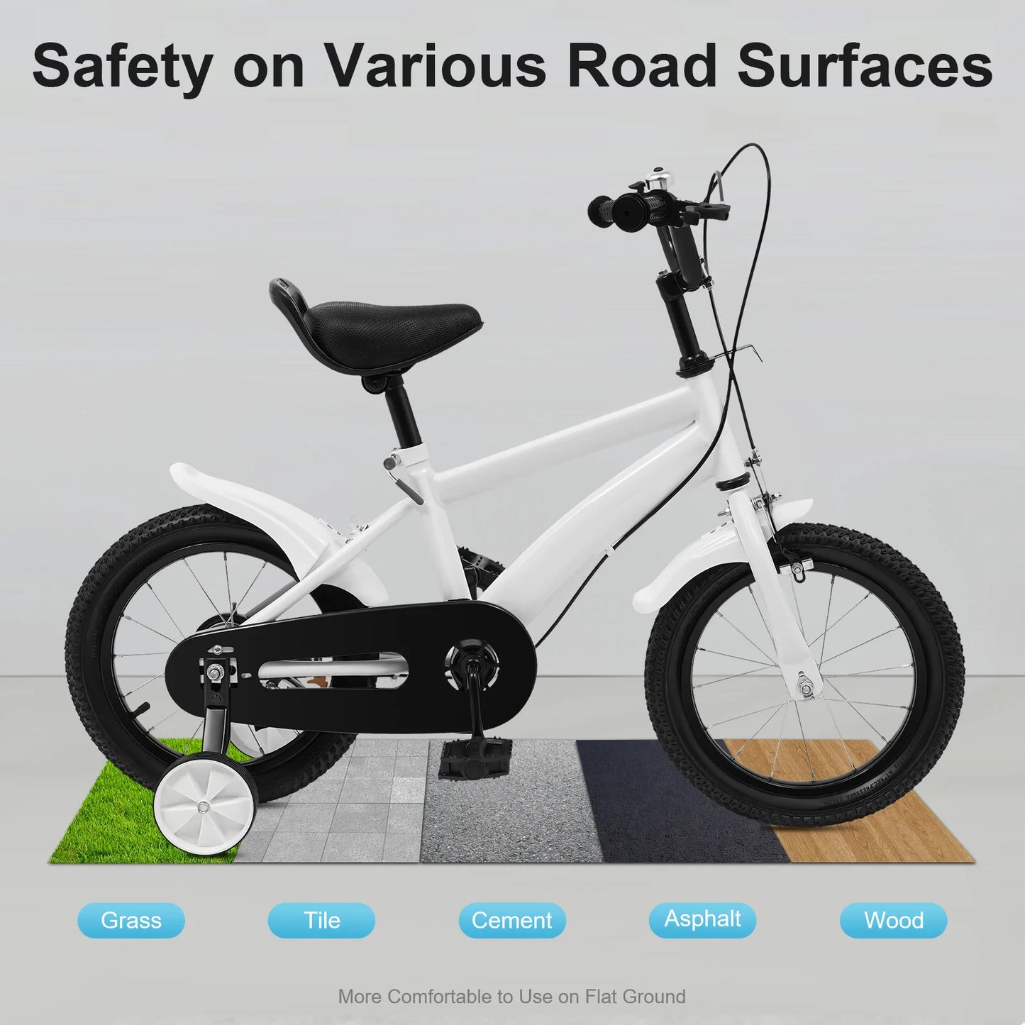 Beginner Kids Bike With Training Wheels And Adjustable Seat Height