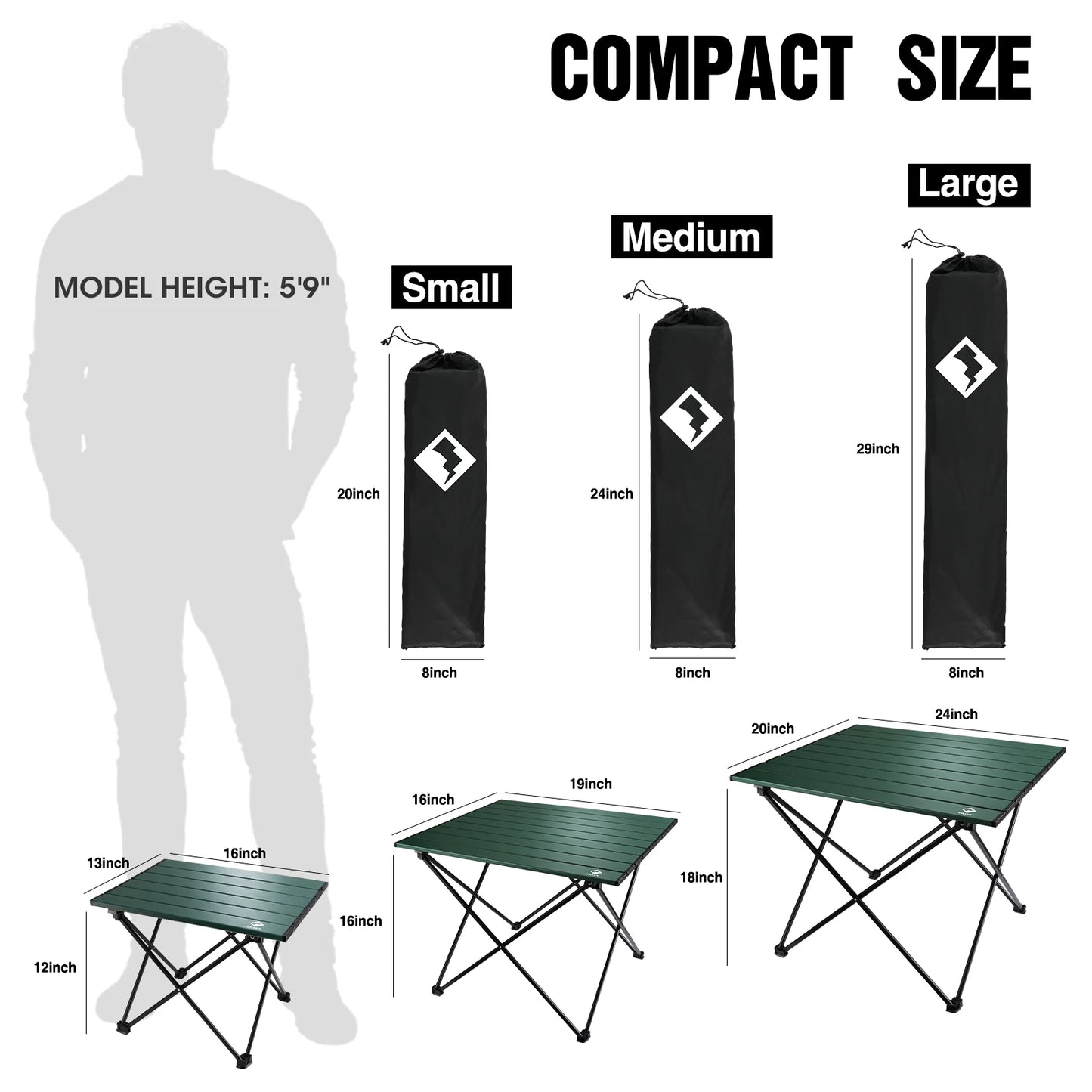 VILLEY Ultralight Aluminum Camping Side Table With Carry Bag