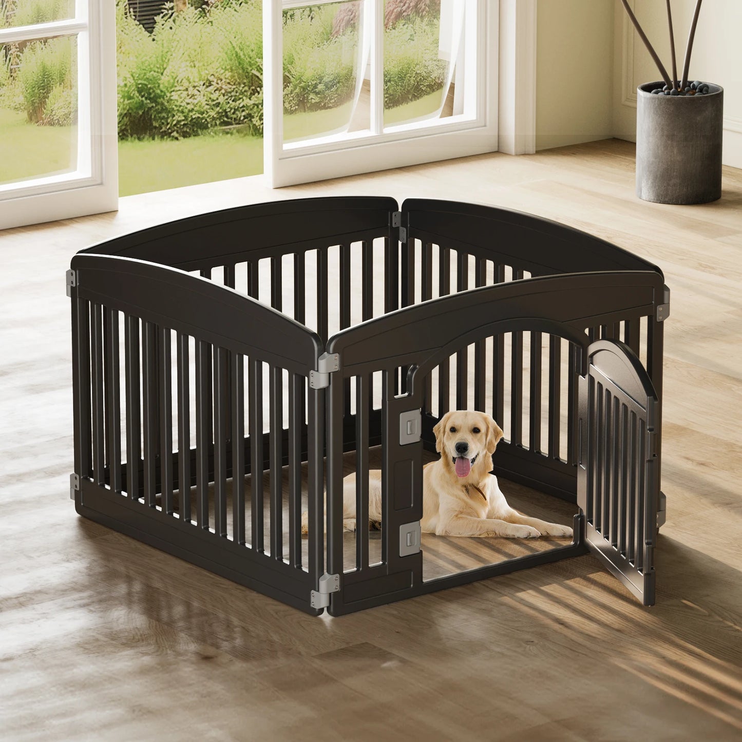 JHK Plastic Dog Playpen Durable Portable Indoor Outdoor
