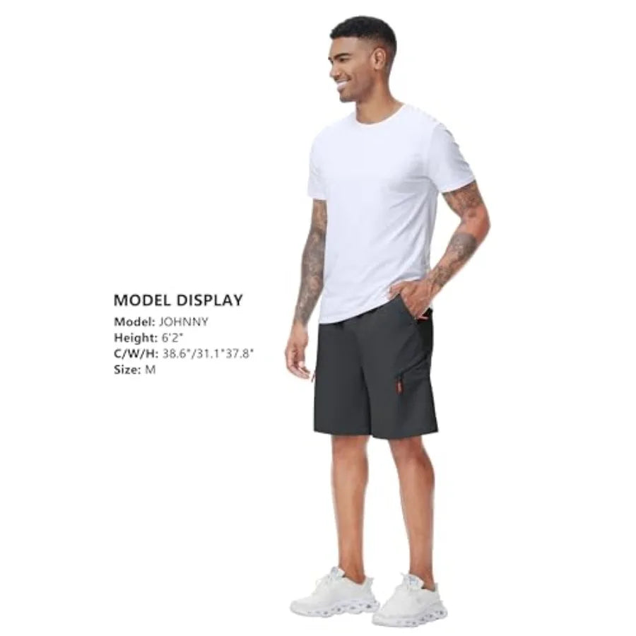 Men's Hiking Cargo Shorts With Zipper Pockets Quick Dry Outdoor