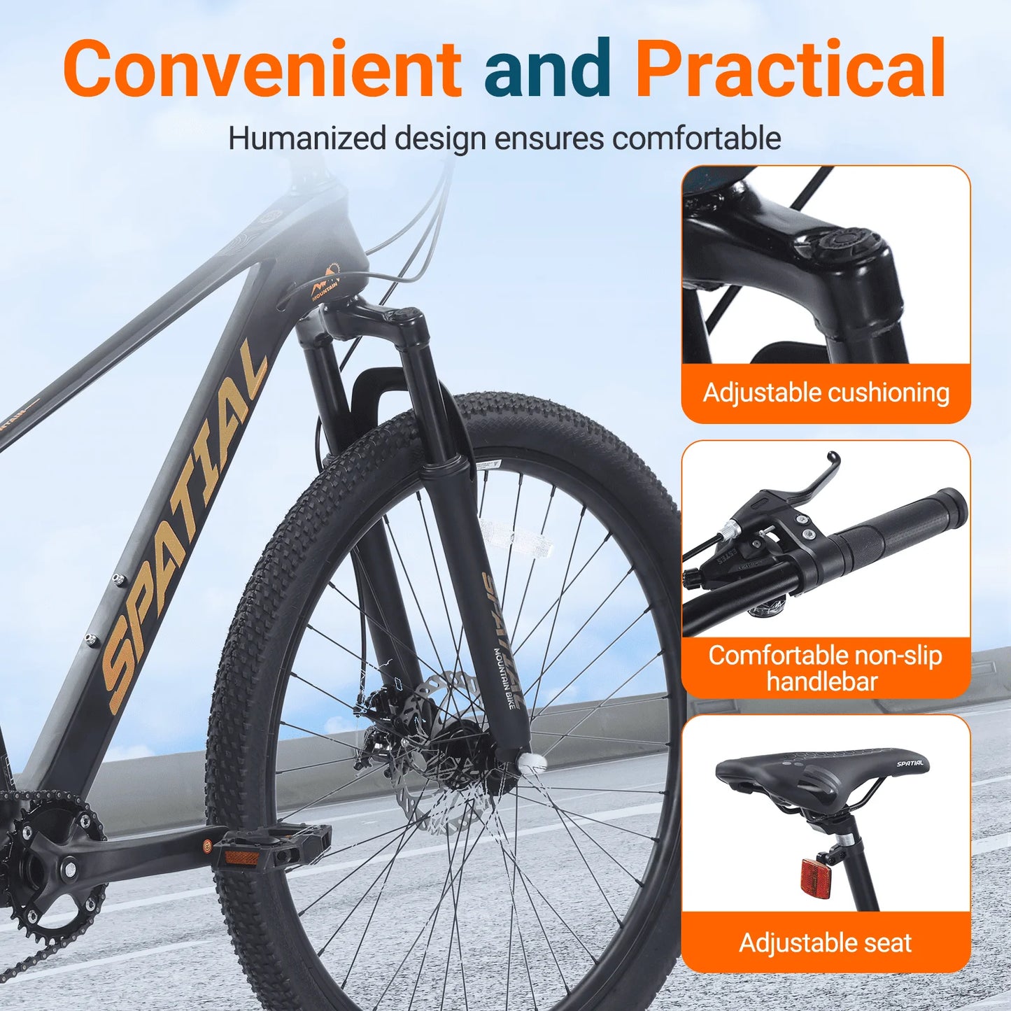 Spatial Mountain Bike Magnesium Alloy Frame 8-Speed Dual Disc Brakes