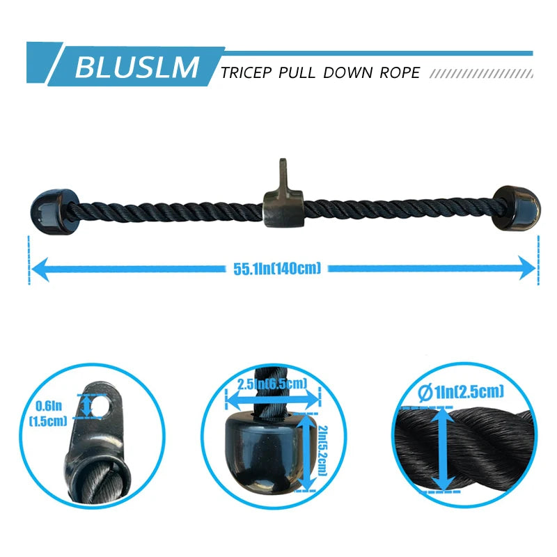 Heavy Duty Triceps Rope Gym Cable Attachment for Pull Down & Biceps Workout