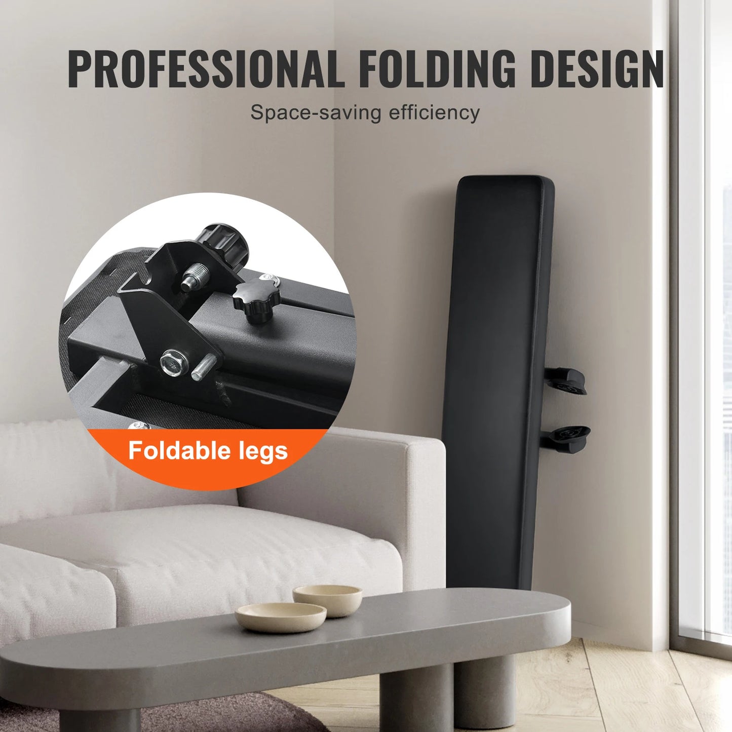 SucceBuy Flat Foldable Weight Bench For Full Body Workouts