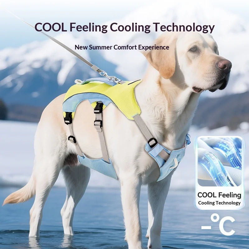 Summer Cooling Vest Style Dog Harness Breathable Leash