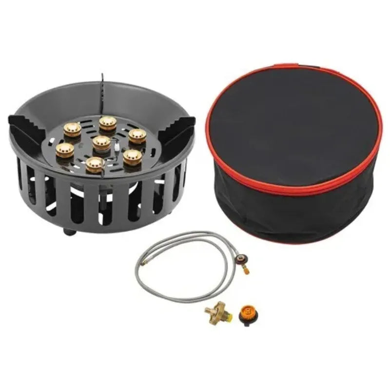 Portable Camping Stove With 3 Adapters And Windproof Electronic Ignition