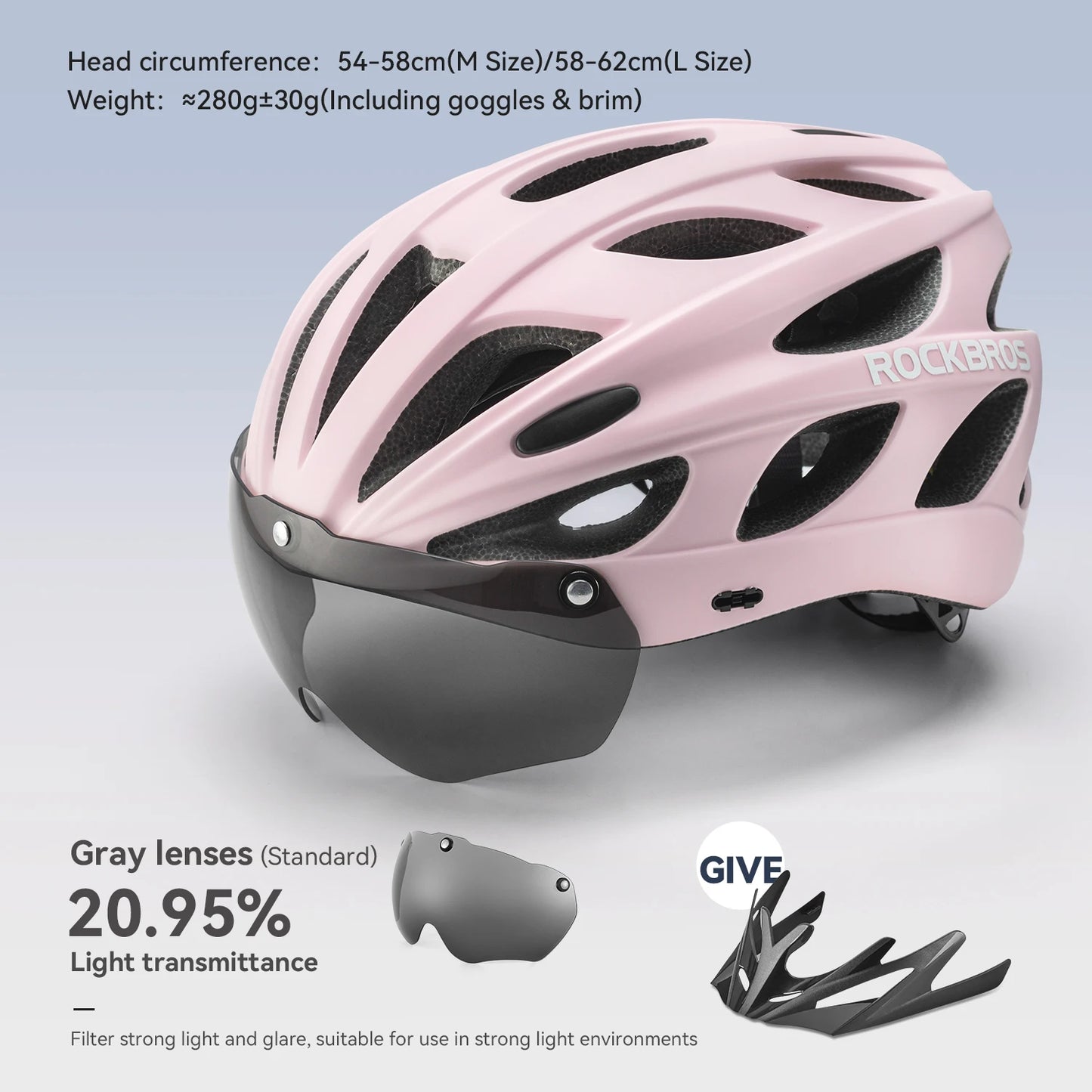ROCKBROS Cycling Helmet Lightweight Integrated Helmet With Goggles