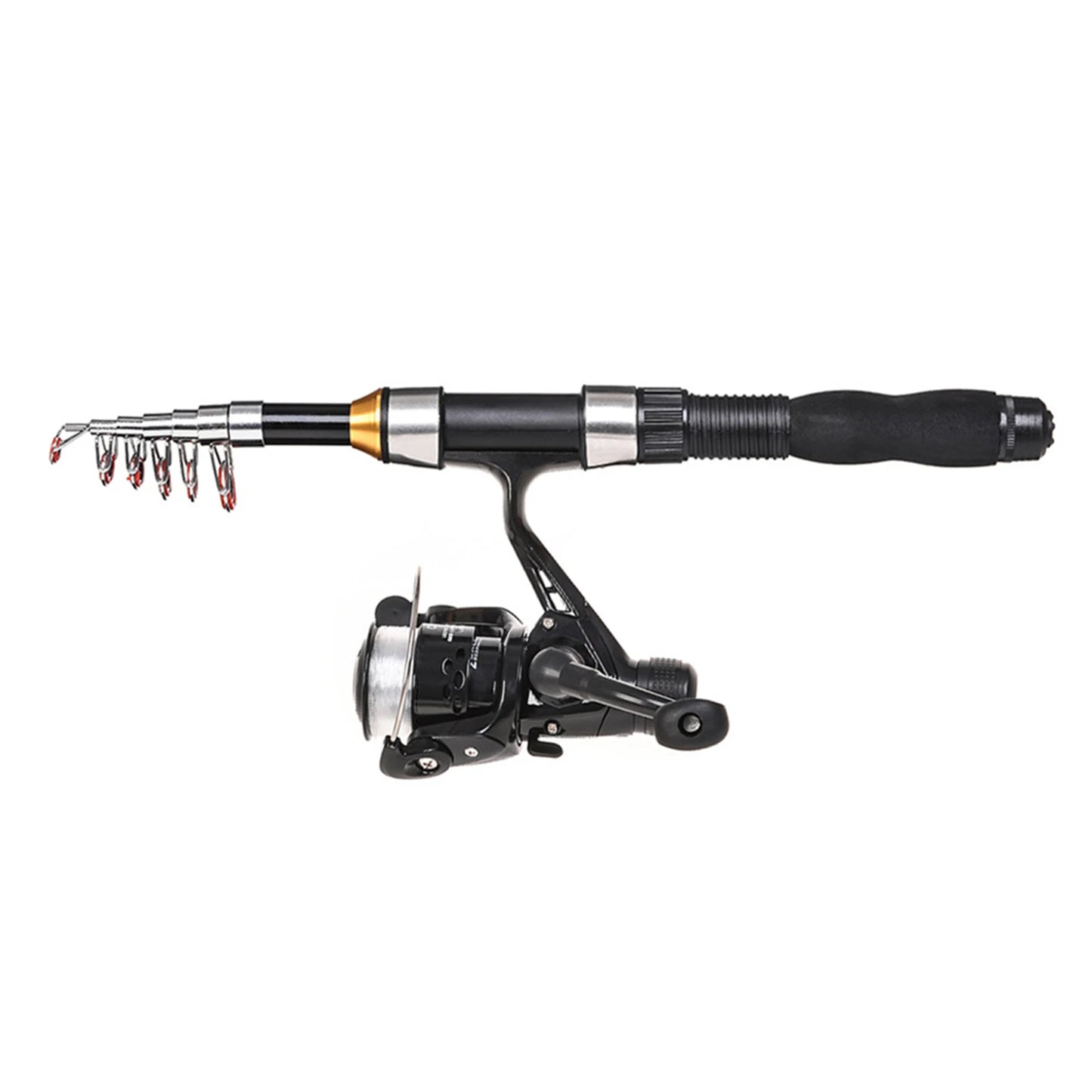 Telescopic Fishing Rod Reel Combo Full Kit With Spinning Lures
