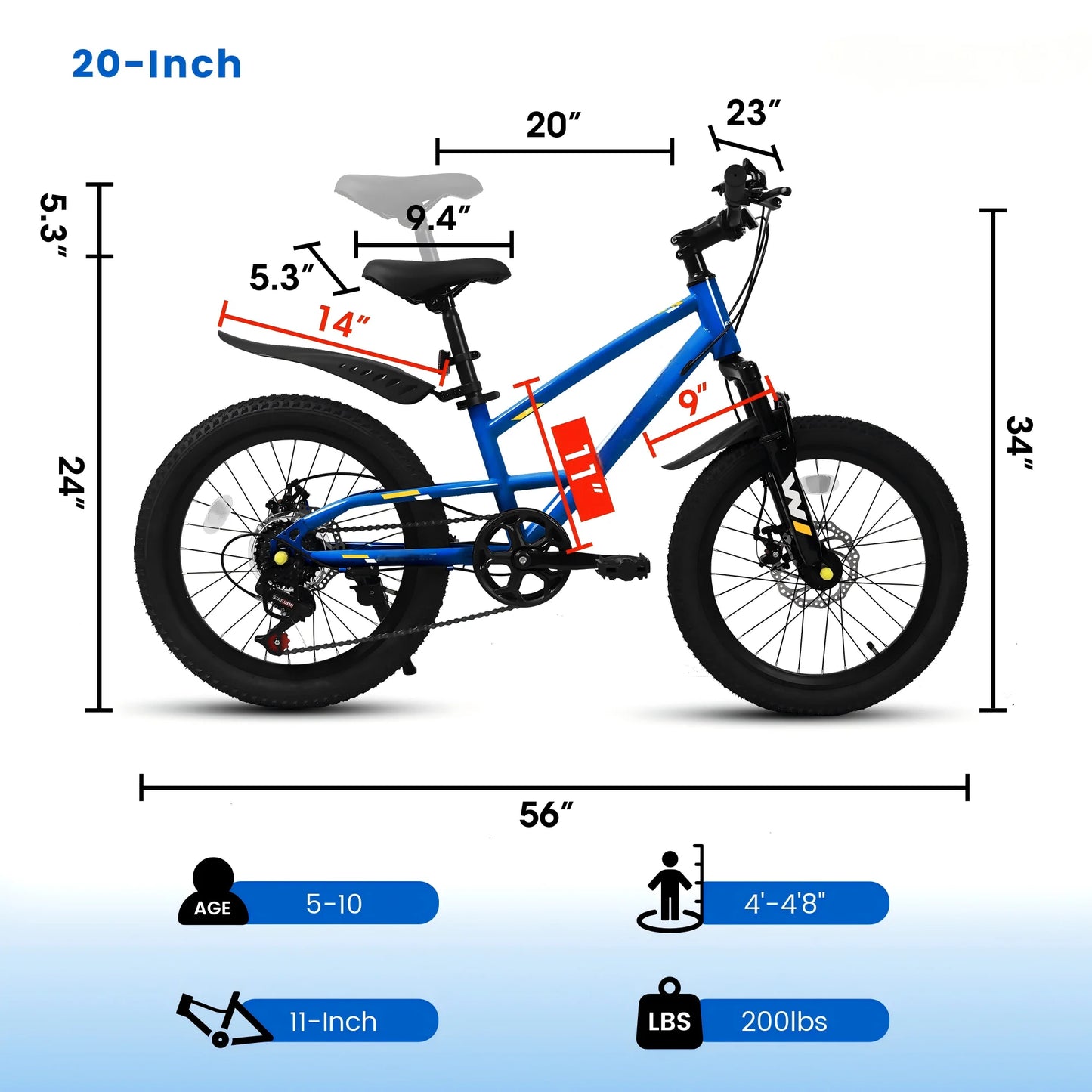 Mountain Kids Bike Front Suspension 7 Speed