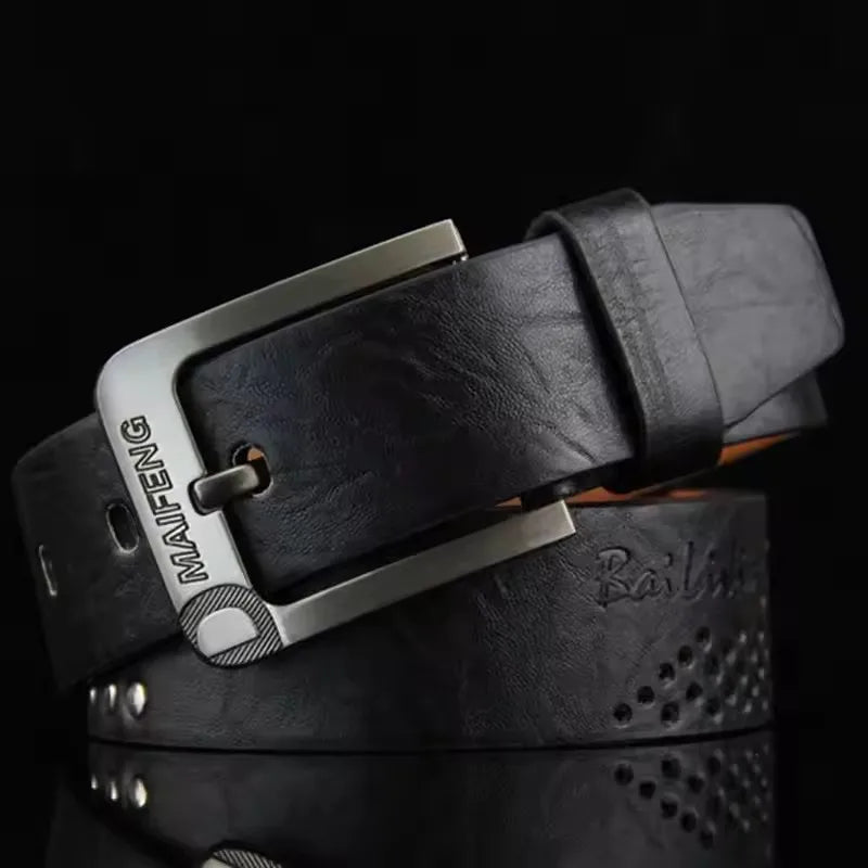 Men's PU Leather Belt With Metal Pin Buckle Casual Wear