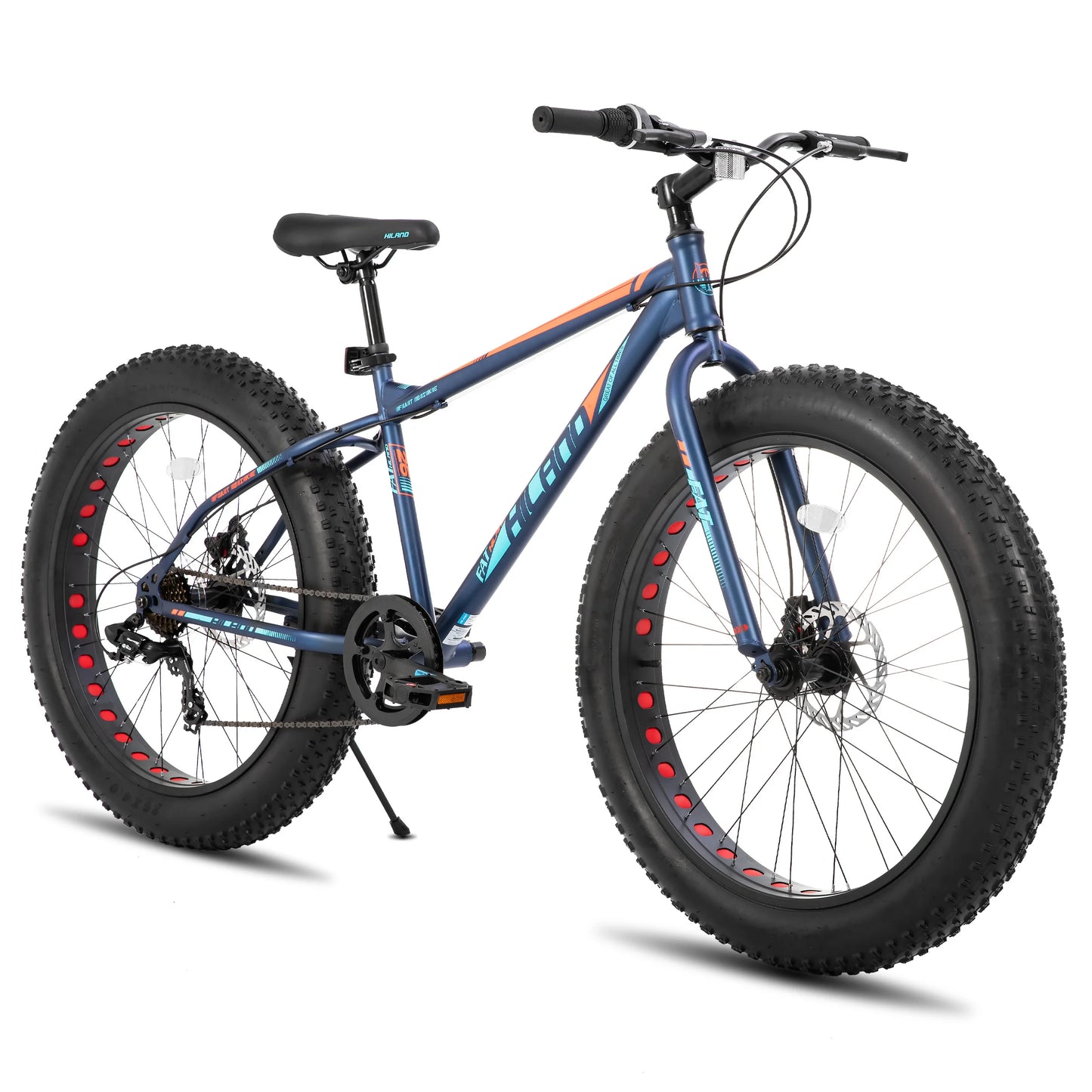 Hiland Kids Fat Tire Mountain Bike With Shimano 7 Speed Dual Disc Brakes