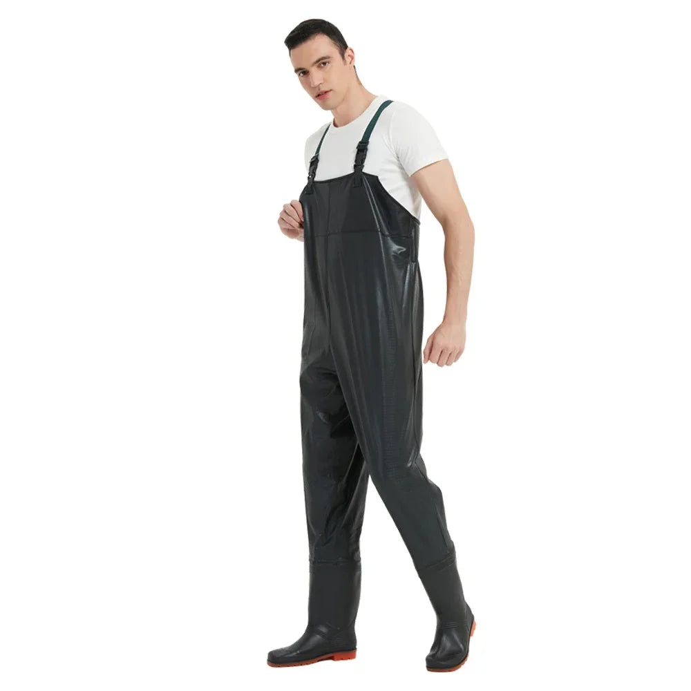 PVC Antislip Chest Waders With Boots For Men And Women