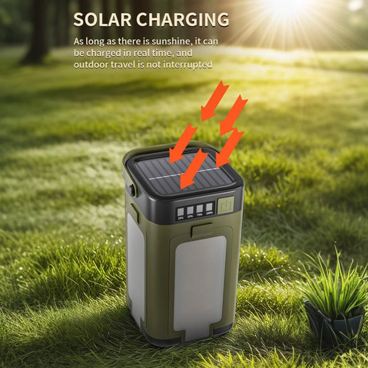 Foldable Camping Lantern With Power Bank Solar Rechargeable