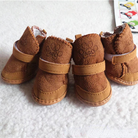 NONECN Pet Dog Shoes 4 Pack Warm Winter Boots Walking