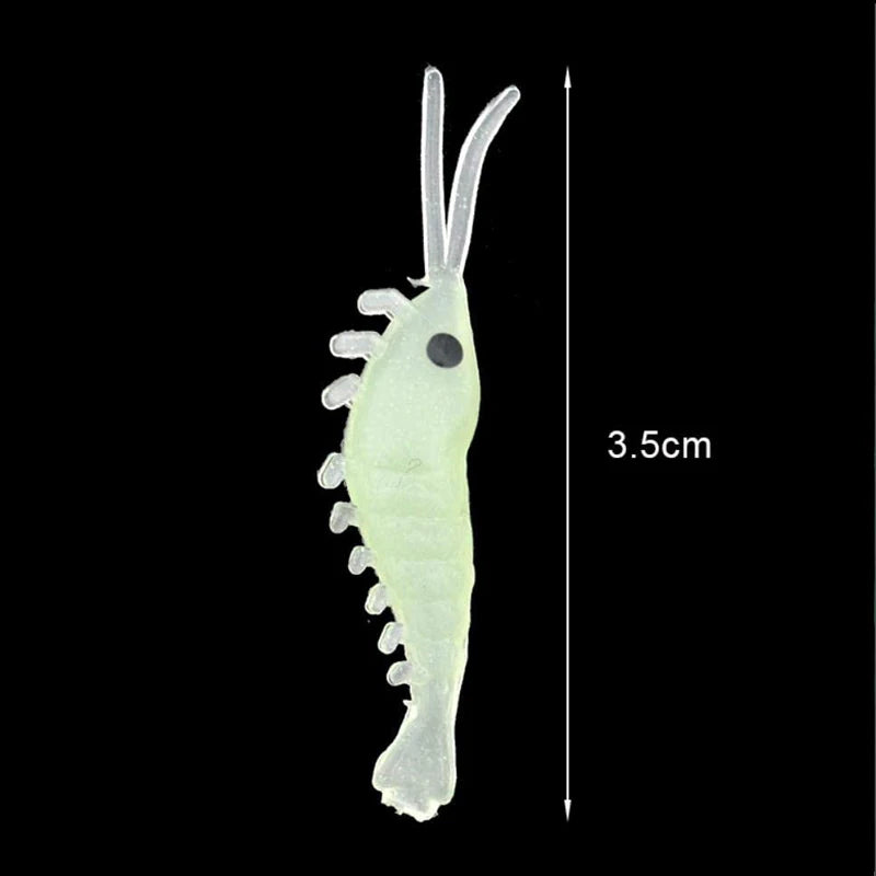 Luminous Shrimp Soft Lure Bait Pack For Bass Crappie Fishing