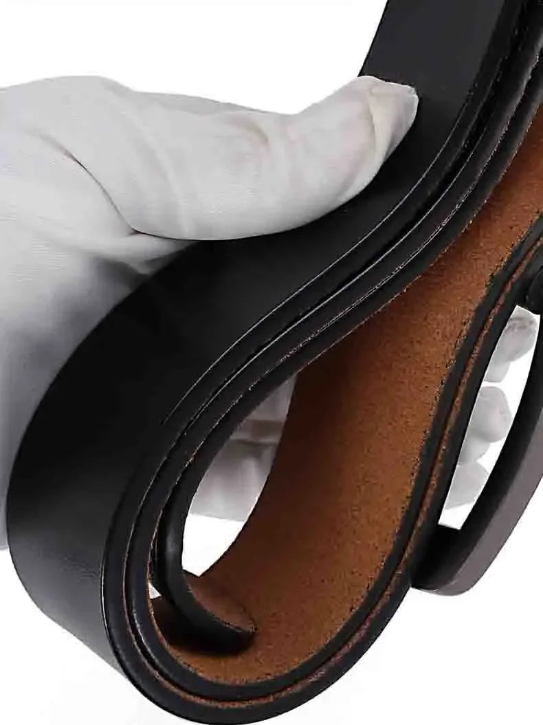 Genuine Cow Leather Mens Belt With Classic Pin Buckle