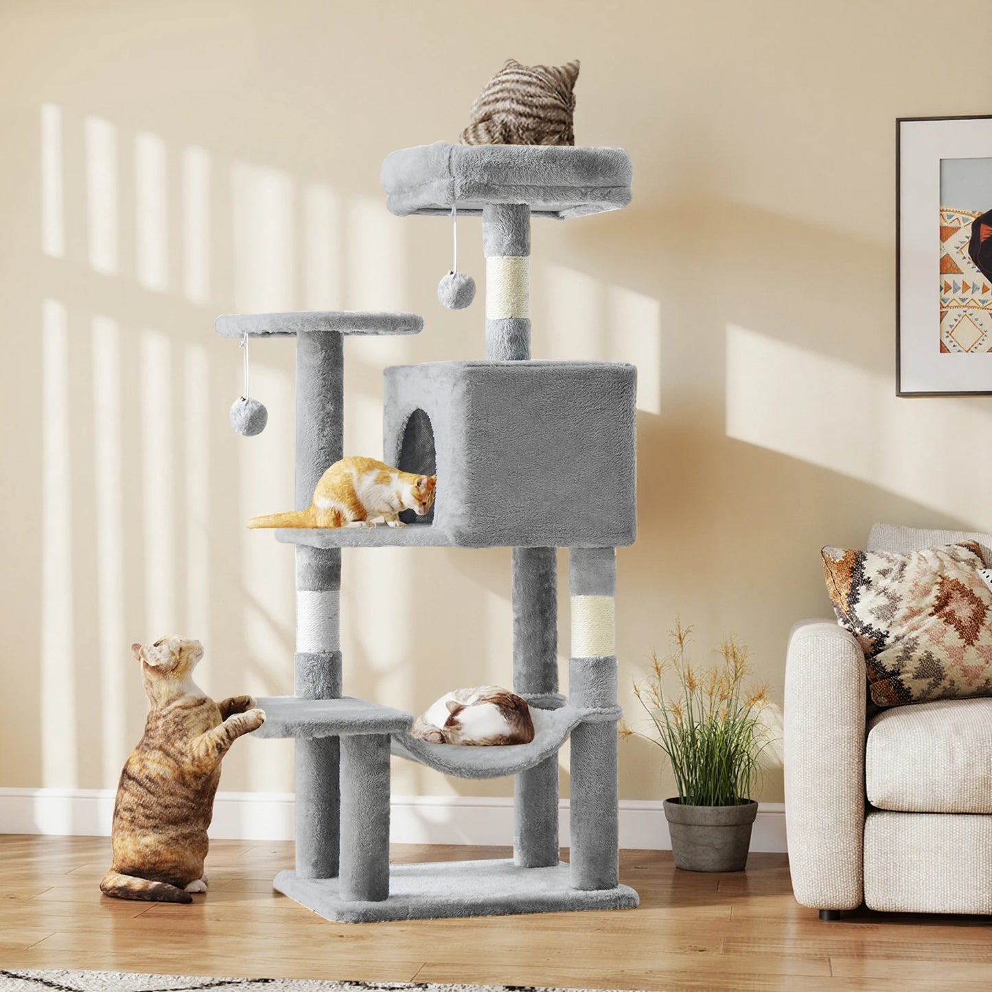 JHK Cat Tree Multi-Cat Climbing Tower For Indoor Cats