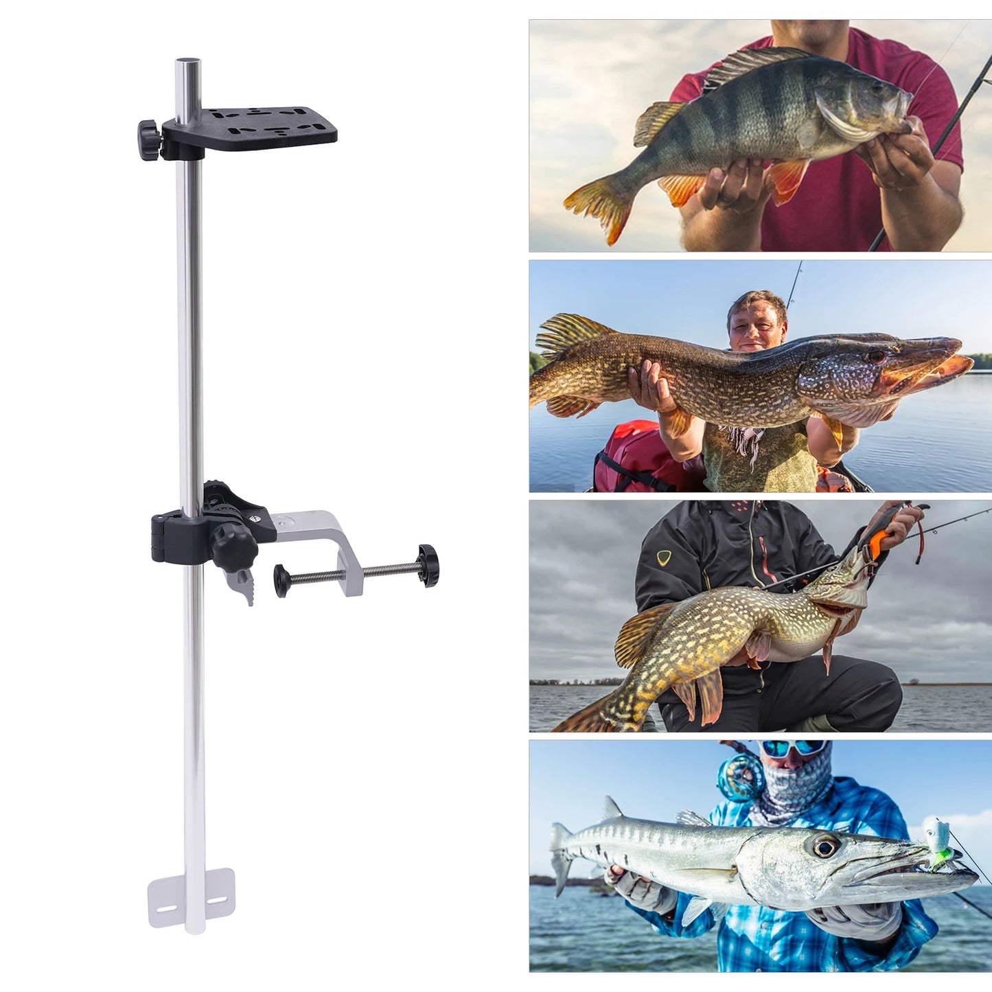 Portable Fish Finder Mount Bracket With 360 Degree Rotatable Transducer