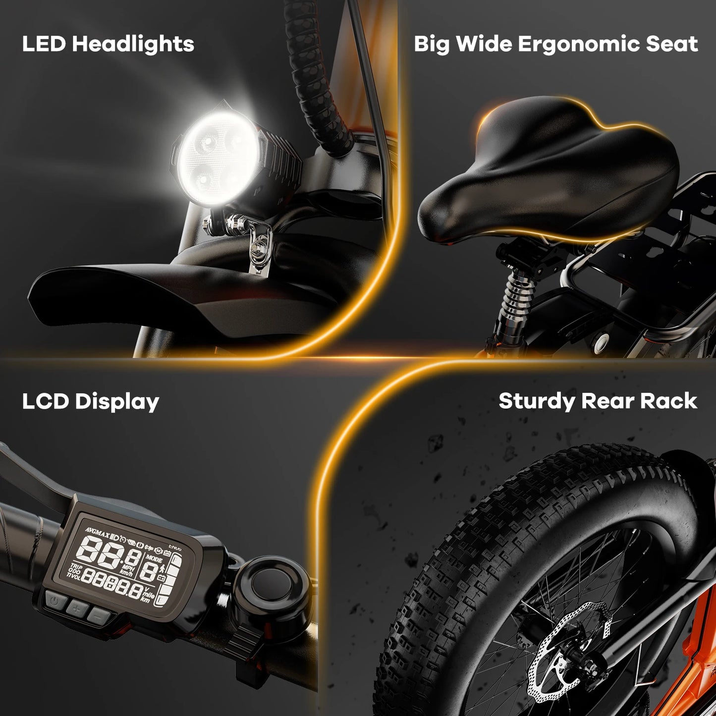 CYBERVELO EK4 Folding Electric Bike For Adults With Fat Tire