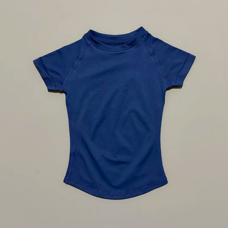 Women Running Short Sleeve Top Breathable Gym Yoga Fitness Shirt