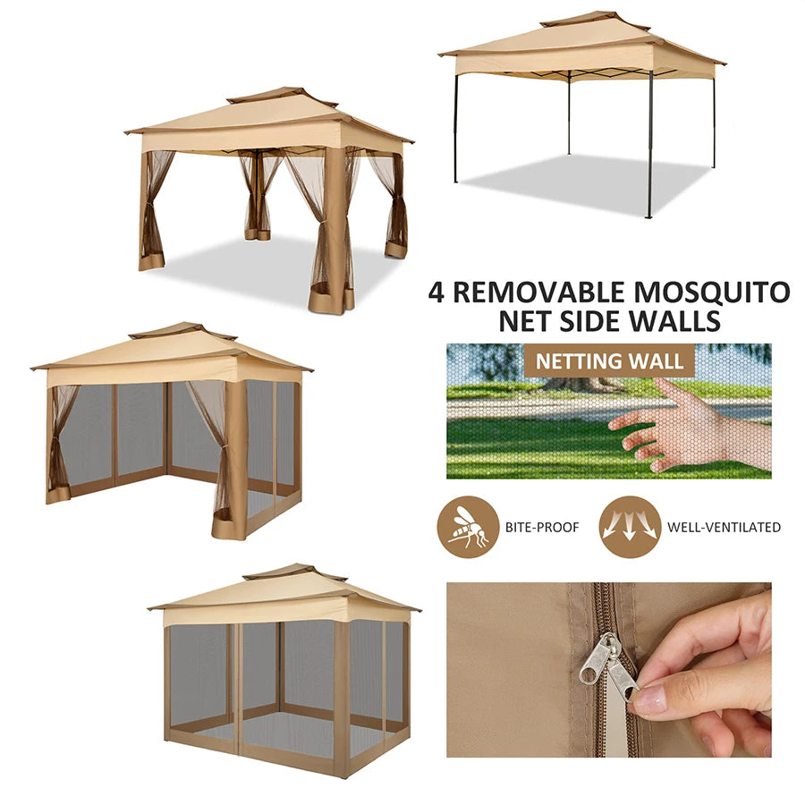 COBIZI Gazebo With Mosquito Netting And Ventilated Roof